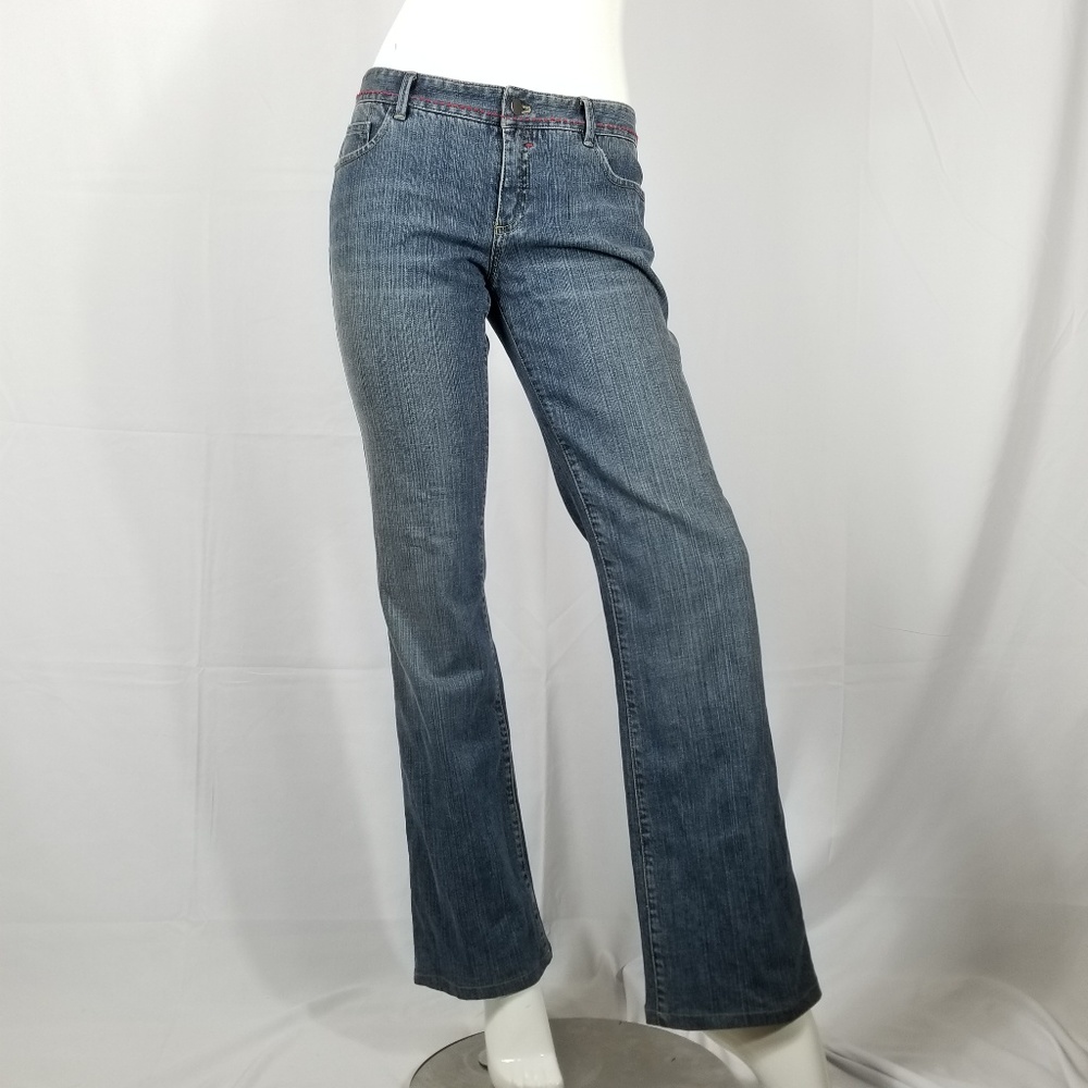 Elie Tahari Jeans Straight Leg Contrast Red Sz 6